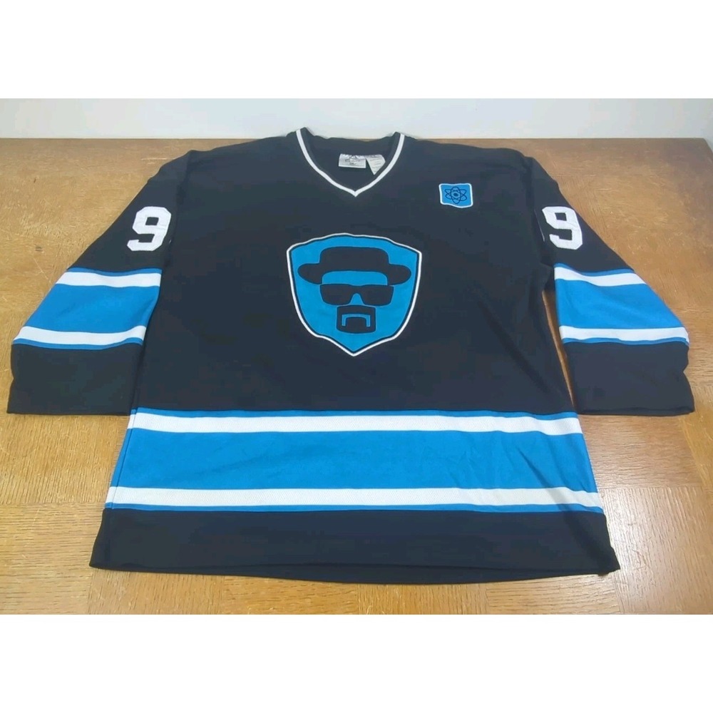 IML 2014 Breaking Bad Black and Blue Heisenberg #99 Embroidered XL Hockey Jersey